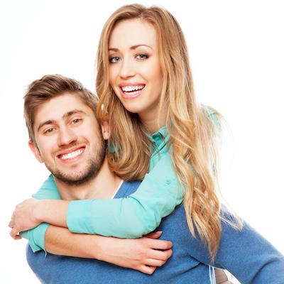 Woman and man smiling together, brentwood tn